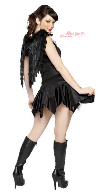 Halloween Costume Black Sexy Angel Costume - Click Image to Close